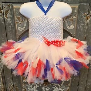 Girls red white and blue patriotic tutu dress 9-18